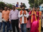 Mumbai, India - Jan. 9, 2026: BJP candidate Sunny Sanap interacts with senior citizen during BMC election campaign at Walkeshwar in Mumbai, India, on Friday, January 9, 2026. (Photo by Anshuman Poyrekar/Hindustan Times) (Anshuman Poyrekar/HT Photo) Mumbai, India - Jan. 9, 2026: BJP candidate Sunny Sanap interacts with senior citizen during BMC election campaign at Walkeshwar in Mumbai, India, on Friday, January 9, 2026. (Photo by Anshuman Poyrekar/Hindustan Times) (Anshuman Poyrekar/HT Photo)