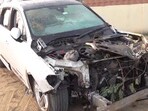 Visuals from the scene showed the car completely destroyed, with side and rear windshields broken.