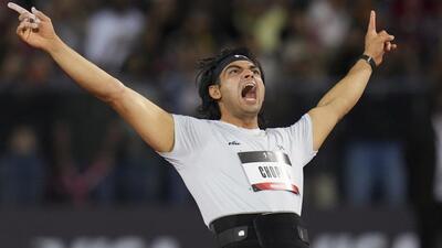 **EDS, YEARENDERS 2025: SPORTS** Bengaluru: India's Neeraj Chopra celebrates as he competes in the Neeraj Chopra Classic 2025 international javelin competition, in Bengaluru, Karnataka, Saturday, July 5, 2025. (PTI Photo/Shailendra Bhojak)(PTI07_05_2025_000493A)(PTI12_24_2025_000182A) (PTI) **EDS, YEARENDERS 2025: SPORTS** Bengaluru: India's Neeraj Chopra celebrates as he competes in the Neeraj Chopra Classic 2025 international javelin competition, in Bengaluru, Karnataka, Saturday, July 5, 2025. (PTI Photo/Shailendra Bhojak)(PTI07_05_2025_000493A)(PTI12_24_2025_000182A) (PTI)