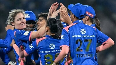 For MI, all five frontline bowlers utilised took a wicket, setting RCB back at regular intervals and breaking partnerships, Amelia Kerr and Nicola Carey took two wickets each, as RCB collapsed from 40/0 to 65/5. (AFP) For MI, all five frontline bowlers utilised took a wicket, setting RCB back at regular intervals and breaking partnerships, Amelia Kerr and Nicola Carey took two wickets each, as RCB collapsed from 40/0 to 65/5. (AFP)