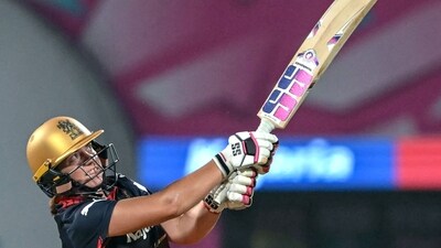 Nadine de Klerk headed into the final 2 overs with 29 runs needed, and 18 runs needed off the last 4 balls. MI looked to have won it, but the South African went 6,4,6,4 to win it off the last ball. (AFP) Nadine de Klerk headed into the final 2 overs with 29 runs needed, and 18 runs needed off the last 4 balls. MI looked to have won it, but the South African went 6,4,6,4 to win it off the last ball. (AFP)