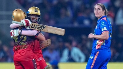 The Women's Premier League got off to the most incredible start in Navi Mumbai, the first match going down the wire and needing the last ball of the match to decide it. RCB looked down and out of it right throughout the chase, but Nadine de Klerk had other ideas with 4/26 and 63*(44). (PTI) The Women's Premier League got off to the most incredible start in Navi Mumbai, the first match going down the wire and needing the last ball of the match to decide it. RCB looked down and out of it right throughout the chase, but Nadine de Klerk had other ideas with 4/26 and 63*(44). (PTI)