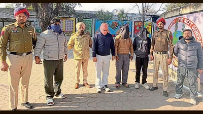 The accused in police custody on Saturday. (HT Photo) The accused in police custody on Saturday. (HT Photo)