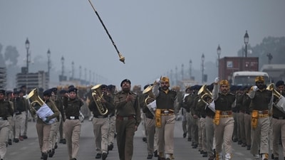 Central Industrial Security Force (CISF) band members participate in a rehearsal ahead of the Republic Day parade, on a cold winter morning in New Delhi. (AFP) Central Industrial Security Force (CISF) band members participate in a rehearsal ahead of the Republic Day parade, on a cold winter morning in New Delhi. (AFP)