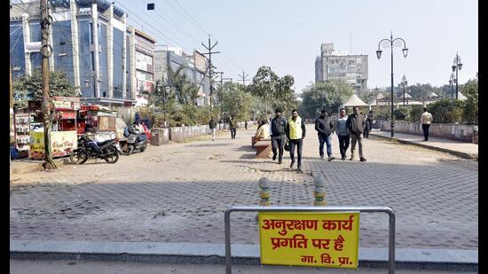 The Ghaziabad Development Authority dismantled the barriers at the zone (Sakib Ali / HT)