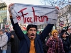 Protesters participate in a demonstration in Berlin, Germany, in support of the nationwide mass protests in Iran against the government, Saturday, Jan. 10, 2026. Protesters participate in a demonstration in Berlin, Germany, in support of the nationwide mass protests in Iran against the government, Saturday, Jan. 10, 2026.