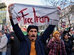 Protesters participate in a demonstration in Berlin, Germany, in support of the nationwide mass protests in Iran against the government, Saturday, Jan. 10, 2026. 