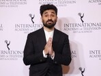Indian comedian-actor Vir Das poses in the press room after hosting the 52nd International Emmy Awards at the New York Hilton on November 25, 2024, in New York City.