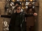 Akshaye Khanna in a still from the Dhurandhar song Fa9la, which went viral after release.