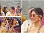 Kriti Sanon dances with Nupur and Stebin Ben at their haldi ceremony. 