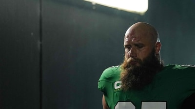 Lane Johnson #65 of the Philadelphia Eagles has been ruled out against San Francisco 49ers. (Getty Images via AFP) Lane Johnson #65 of the Philadelphia Eagles has been ruled out against San Francisco 49ers. (Getty Images via AFP)