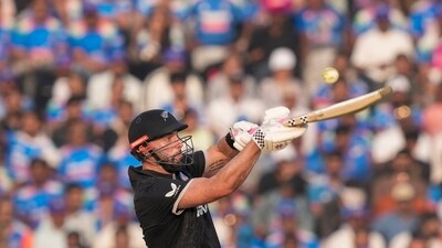 Daryl Mitchell slammed 84 off 71 deliveries. (PTI) Daryl Mitchell slammed 84 off 71 deliveries. (PTI)