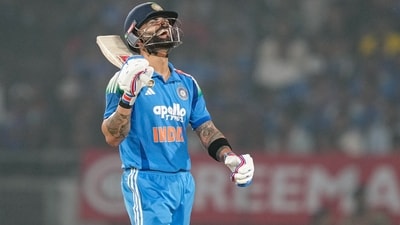 Virat Kohli narrowly missed out on a ton, smacking 93 off 91 balls. (PTI) Virat Kohli narrowly missed out on a ton, smacking 93 off 91 balls. (PTI)