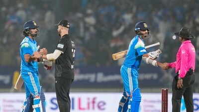 India defeated New Zealand by four wickets in the first ODI of their three-match series, on Sunday. (PTI) India defeated New Zealand by four wickets in the first ODI of their three-match series, on Sunday. (PTI)