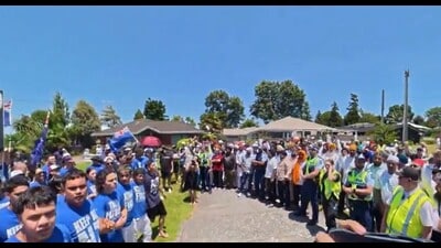 The incident occurred in Tauranga city, 225km away from Auckland, when the procession was stopped by the protesters. (HT) The incident occurred in Tauranga city, 225km away from Auckland, when the procession was stopped by the protesters. (HT)