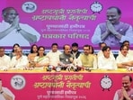 Pune, Jan 10 (ANI): Maharashtra Deputy Chief Minister Ajit Pawar, with NCP MP Supriya Sule and others, during the release of manifesto, in Pune on Saturday. (@supriya_sule X/ANI Photo)