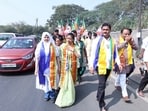 Khan (L), who holds a B Com from Savitribai Phule Pune University (SPPU), is a university gold medallist who passed with first class-distinction. (HT)