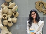 Mumbai, India - Jan. 11, 2026: Author Saumya Roy, during a conversation at Priyasri Art Gallery, Kathiwada City House, as part of Mumbai Gallery Weekend, ahead of the exhibition “Necropolis of Remains” inspired by Roy’s book Mountain Tales in Mumbai, India, on Sunday, January 11, 2026. (Photo by Anshuman Poyrekar/Hindustan Times) (Anshuman Poyrekar/HT Photo)
