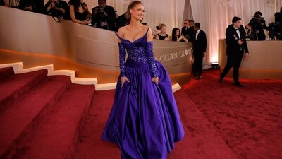 Haley Kalil poses on the red carpet at the 83rd Annual Golden Globes in Beverly Hills, California, U.S., January 11, 2026. REUTERS/Mike Blake (REUTERS)
