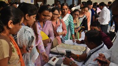 Thane, India - December -27, 2025: Municipal corporation elections in Maharashtra will be held on 15th January. In preparation for this, election staff have begun intensive preparations. Election officials are busy with their duties and are seen receiving instructions regarding upcoming tasks. At Ghanecker Hall in Thane, demonstrations and training sessions were conducted for election staff on how to handle Electronic Voting Machines (EVMs). ,in Thane ,in Mumbai, India, on, Saturday, December -27, 2025. ( Praful Gangurde / HT Photo) Thane, India - December -27, 2025: Municipal corporation elections in Maharashtra will be held on 15th January. In preparation for this, election staff have begun intensive preparations. Election officials are busy with their duties and are seen receiving instructions regarding upcoming tasks. At Ghanecker Hall in Thane, demonstrations and training sessions were conducted for election staff on how to handle Electronic Voting Machines (EVMs). ,in Thane ,in Mumbai, India, on, Saturday, December -27, 2025. ( Praful Gangurde / HT Photo)