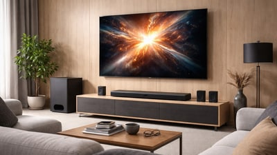 Premium soundbars can transform flat TV audio into a richer, more immersive experience with better clarity and depth. (AI-generated)
