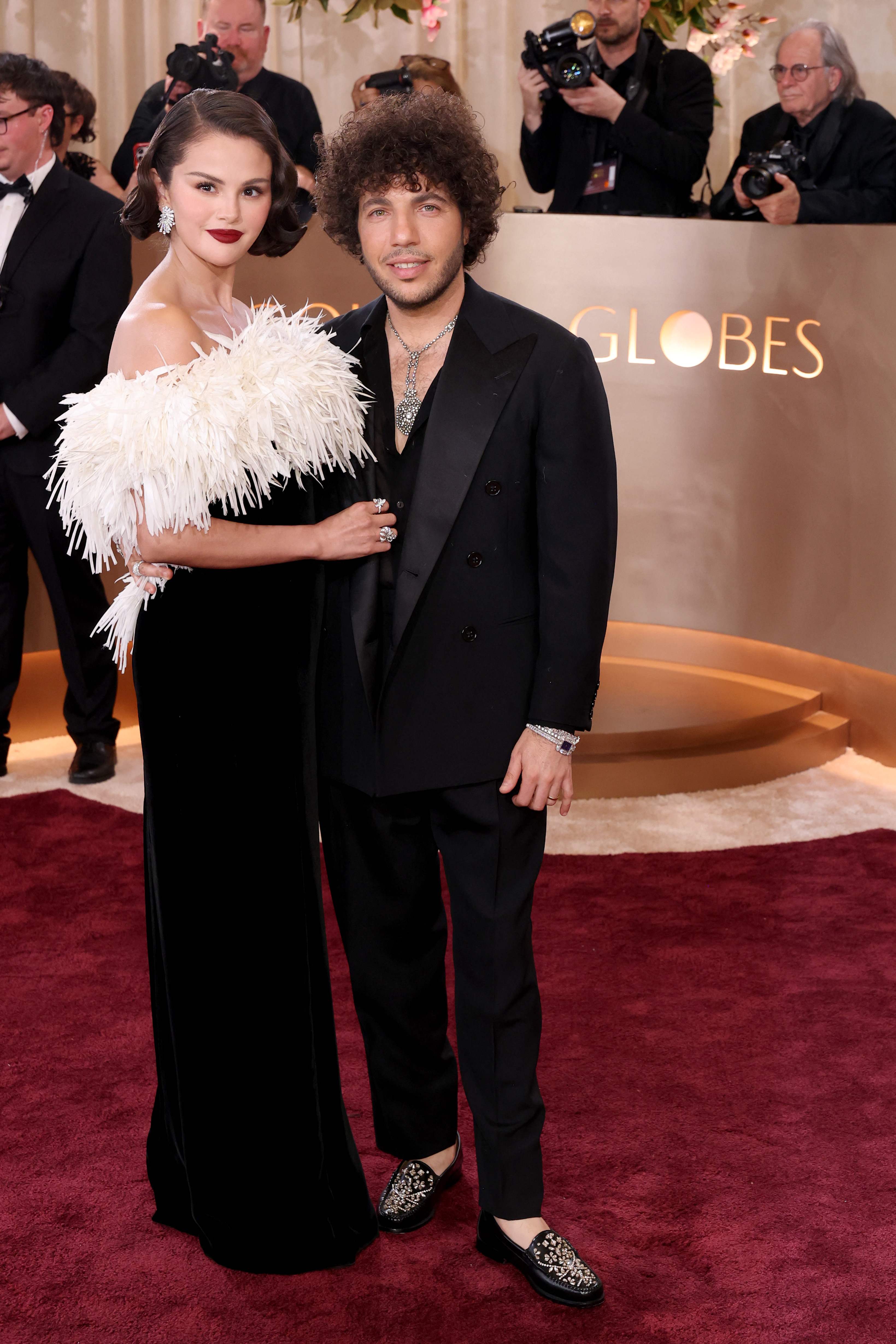 Selena Gomez and Benny Blanco attend the 83rd Annual Golden Globe Awards. (Getty Images via AFP) Selena Gomez and Benny Blanco attend the 83rd Annual Golden Globe Awards. (Getty Images via AFP)