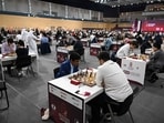 Chess players compete in the 10th round of the FIDE World Rapid and Blitz Championships