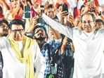 Shiv Sena (UBT) chief Uddhav Thackeray and Maharashtra Navnirman Sena (MNS) chief Raj Thackeray during a joint rally ahead of the Brihanmumbai Municipal Corporation (BMC) election, in Mumbai. (PTI) Shiv Sena (UBT) chief Uddhav Thackeray and Maharashtra Navnirman Sena (MNS) chief Raj Thackeray during a joint rally ahead of the Brihanmumbai Municipal Corporation (BMC) election, in Mumbai. (PTI)