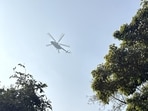 This moment, a helicopter is flying over the park (HT Photo)