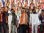 Ahead of the BMC general elections, chief minister Devendra Fadnavis, deputy chief minister Eknath Shinde, and RPI leader Ramdas Athawale addressed party workers during a rally at Shivaji Park in Mumbai on Monday Ahead of the BMC general elections, chief minister Devendra Fadnavis, deputy chief minister Eknath Shinde, and RPI leader Ramdas Athawale addressed party workers during a rally at Shivaji Park in Mumbai on Monday