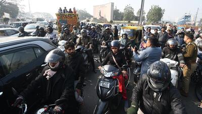 Even on Monday, the city’s traffic gridlock reached critical levels. (HT Photo ) Even on Monday, the city’s traffic gridlock reached critical levels. (HT Photo )