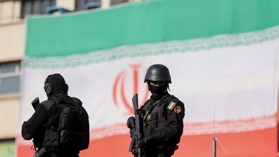 Members of the Iranian police attend a pro-government rally in Tehran, Iran, January 12, 2026. (via REUTERS)