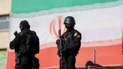 Members of the Iranian police attend a pro-government rally in Tehran, Iran, January 12, 2026 (via REUTERS)