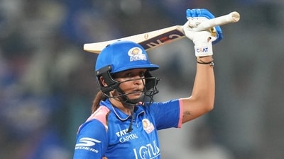 Harmanpreet Kaur delivered a classy, match-winning knock, staying unbeaten on 71 as she guided Mumbai Indians to a comfortable seven-wicket victory against Gujarat Giants. (PTI) Harmanpreet Kaur delivered a classy, match-winning knock, staying unbeaten on 71 as she guided Mumbai Indians to a comfortable seven-wicket victory against Gujarat Giants. (PTI)