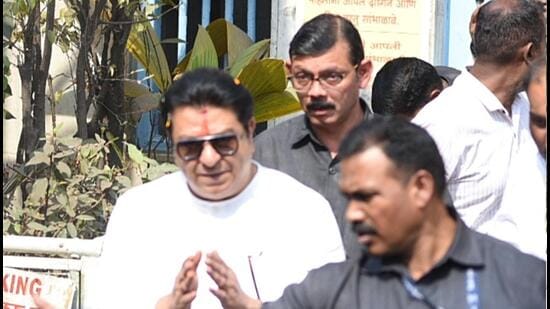 MNS chief Raj Thackeray (in pic) criticised chief minister Devendra Fadnavis over his remarks on politics and industry, sparking fresh debate in the state’s political landscape. (MAHENDRA KOLHE/HT)