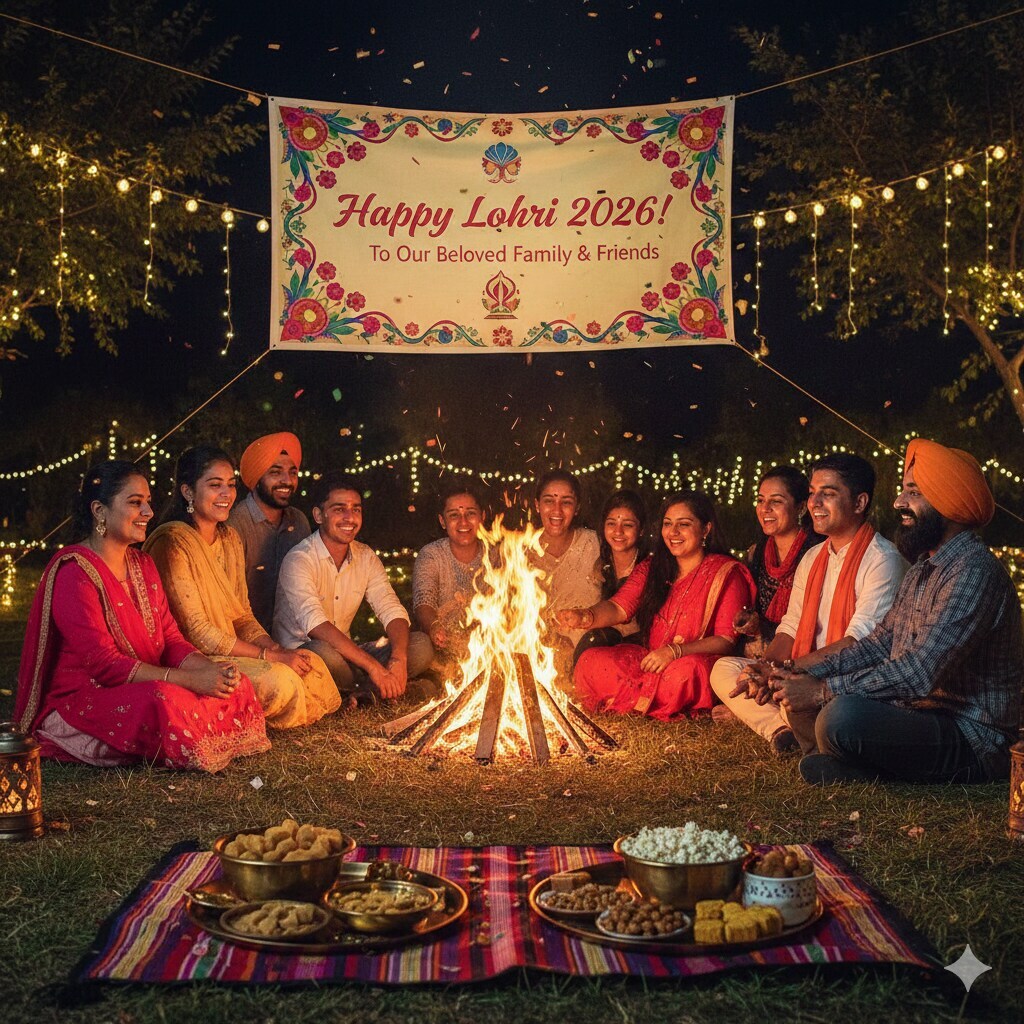 Happy Lohri! Wishing you and your family a harvest of happiness and a season of warmth. (made using Gemini AI) Happy Lohri! Wishing you and your family a harvest of happiness and a season of warmth. (made using Gemini AI)