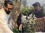 Ram Charan and Chiranjeevi at the Konidela family's Bhogi celebrations. 