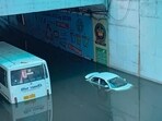The issue pertains to flooding at the underpass near Metro pillar numbers 156 and 157, a stretch that regularly becomes inundated during heavy rainfall, disrupting traffic movement and affecting nearby residential pockets. (HT Archive)