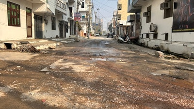 Decade-old roads, monsoon waterlogging and irregular bus services continue even as agencies promise patchwork repairs and future upgrades. (Parveen Kumar/HT) Decade-old roads, monsoon waterlogging and irregular bus services continue even as agencies promise patchwork repairs and future upgrades. (Parveen Kumar/HT)
