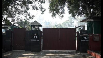 Fire officials said the blaze originated from a bed of the house. (Sanchit Khanna/HT PHOTO)