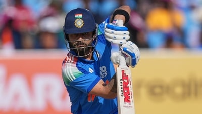 Virat Kohli plays a shot during the second ODI (AP) Virat Kohli plays a shot during the second ODI (AP)
