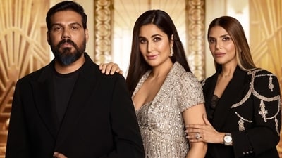 Actor Katrina Kaif with designers Shane and Falguni Peacock (Photographer: Taras Taraporvala; Hair & Makeup: Daniel Bauer) Actor Katrina Kaif with designers Shane and Falguni Peacock (Photographer: Taras Taraporvala; Hair & Makeup: Daniel Bauer)