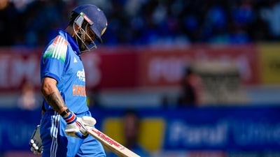 Virat Kohli walks off the field after his dismissal during the second ODI. (PTI) Virat Kohli walks off the field after his dismissal during the second ODI. (PTI)