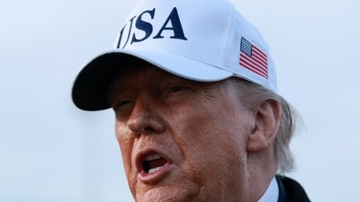 President Donald Trump was in Detroit, Michigan, when he had a showdown with a Ford factory worker. (REUTERS)