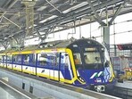 Mumbai, India - January 17, 2023: Preparations is in progress inside the Gundavali Metro Station before the inauguration on Thursday by PM Narendra Modi, at Andheri (East), in Mumbai, India, on Tuesday, January 17, 2023. (Photo by Vijay Bate/HT Photo) (HT PHOTO)