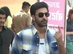 Ranbir Kapoor shows his inked finger after voting in BMC Polls.