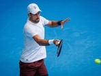 Serbia's Novak Djokovic hits a forehand during a training session against Czech Republic Jiri Lehecka in preparation for the Australian Open Serbia's Novak Djokovic hits a forehand during a training session against Czech Republic Jiri Lehecka in preparation for the Australian Open