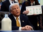 President Donald Trump speaks during a signing ceremony for the Whole Milk for Healthy Kids Act in the Oval Office at the White House in Washington, DC.