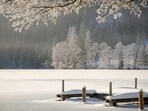 Frozen lake: Experience serene icy waters, snow-covered mountains, and peaceful winter landscapes across the Himalayas.(Pixabay)