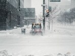 In Southeast Michigan, the snowstorm began Wednesday afternoon, per local time, and left roads slick and traffic slow.